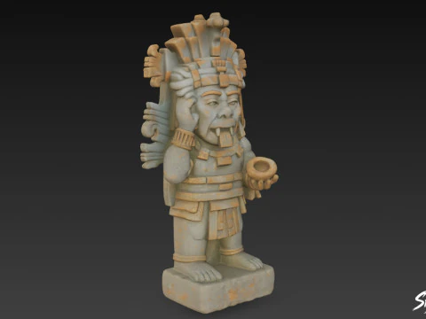 Tlaloc Statue 3D Model
