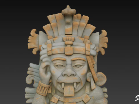 Tlaloc Statue 3D Model