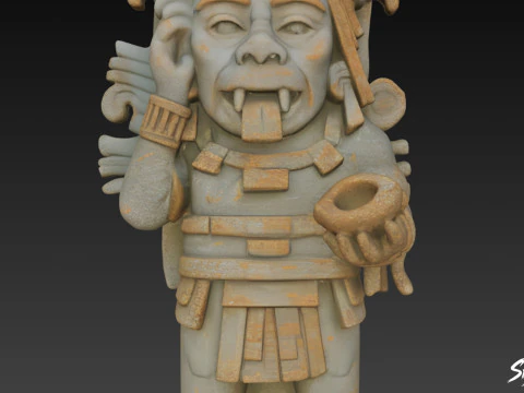 Tlaloc Statue 3D Model