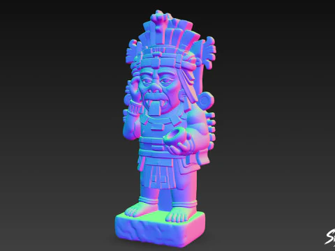 Tlaloc Statue 3D Model
