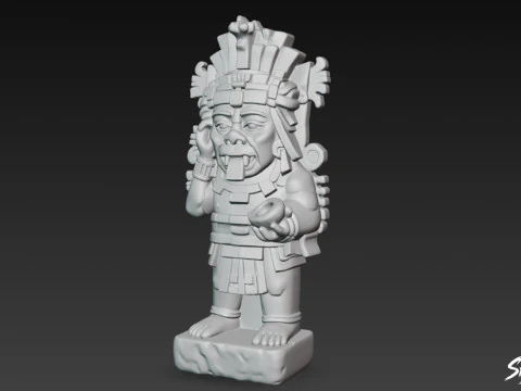 Tlaloc Statue 3D Model