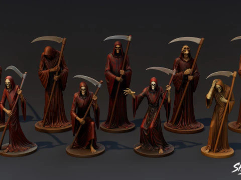 Grim Reaper Statue Pack 3D Model