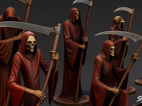Grim Reaper Statue Pack 3D Model