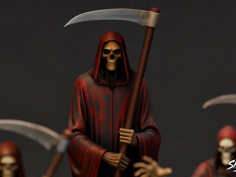 Grim Reaper Statue Pack 3D Model