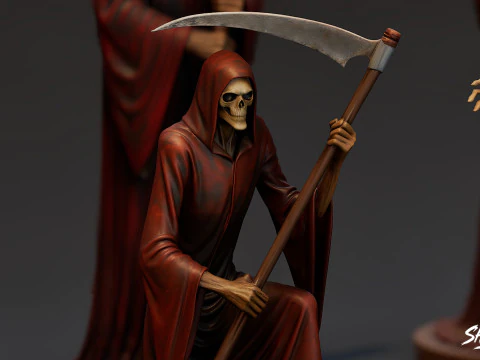 Grim Reaper Statue Pack 3D Model