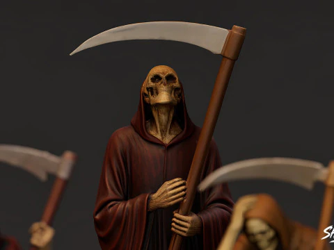 Grim Reaper Statue Pack 3D Model
