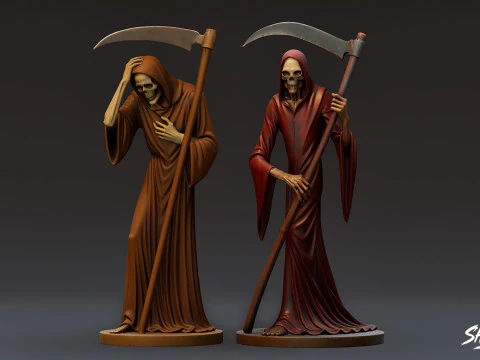 Grim Reaper Statue Pack 3D Model