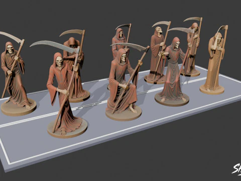 Grim Reaper Statue Pack 3D Model