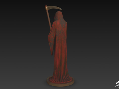 Pose Klasik Patung Grim Reaper Model 3D
