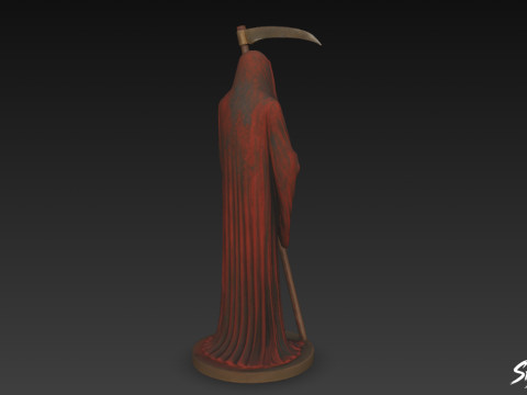 Pose Klasik Patung Grim Reaper Model 3D