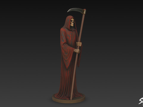 Pose Klasik Patung Grim Reaper Model 3D
