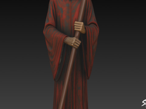 Pose Klasik Patung Grim Reaper Model 3D
