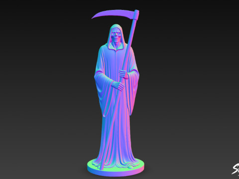Pose Klasik Patung Grim Reaper Model 3D