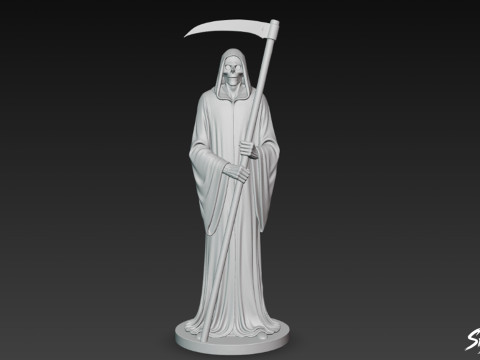 Pose Klasik Patung Grim Reaper Model 3D