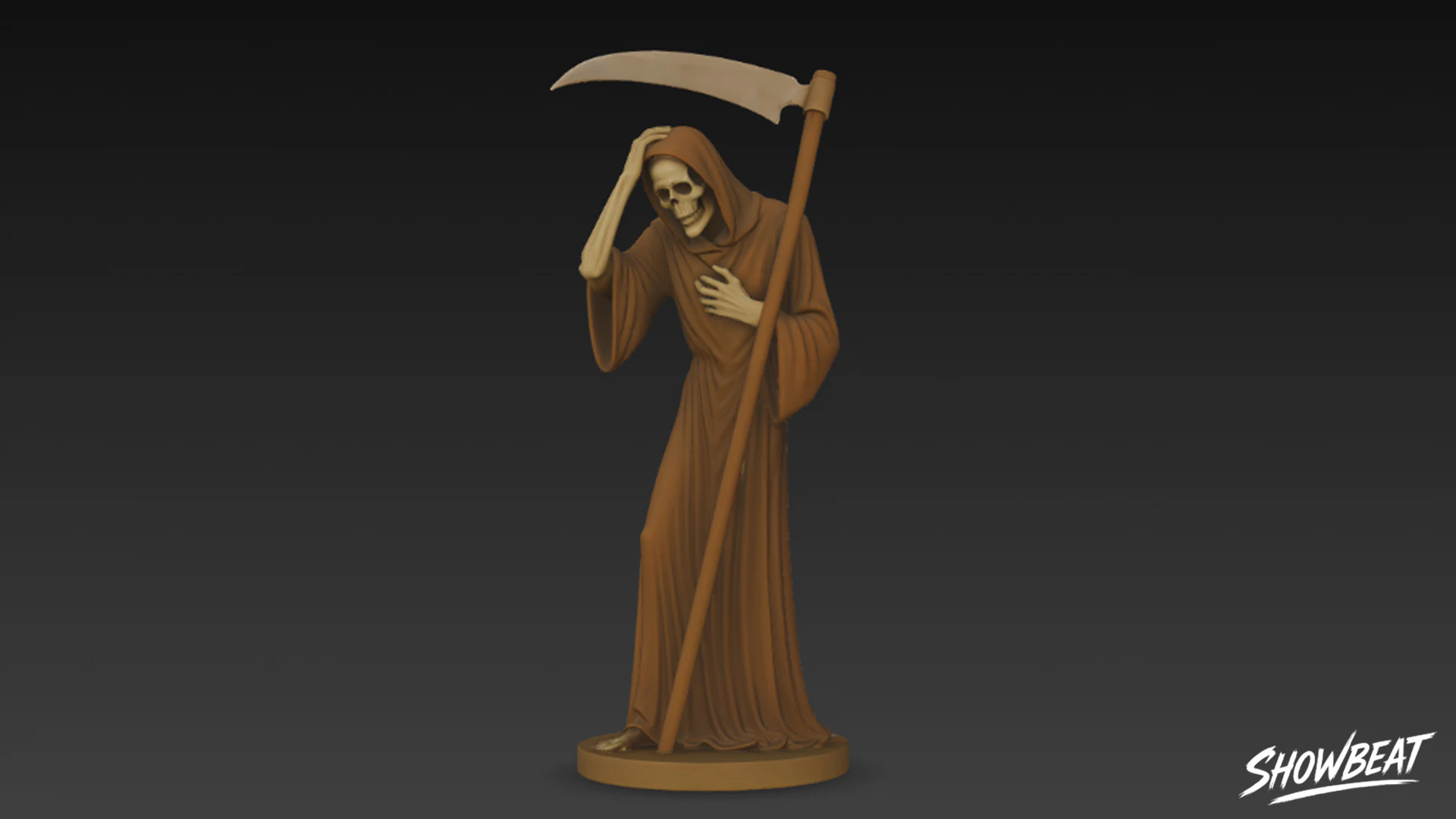 Grim Reaper Statue Despair Pose 3D Model .c4d .max .obj .3ds .fbx .stl .blend 