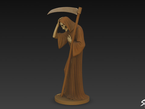 Pose de désespoir de la statue de la Faucheuse Modèle 3D