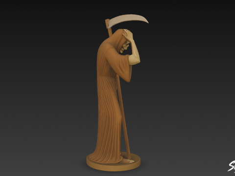 Pose de désespoir de la statue de la Faucheuse Modèle 3D