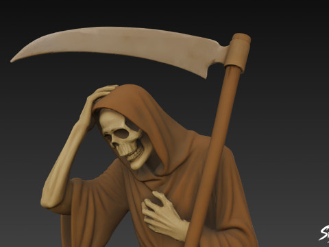 Pose de désespoir de la statue de la Faucheuse Modèle 3D