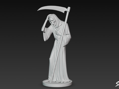 Pose de désespoir de la statue de la Faucheuse Modèle 3D