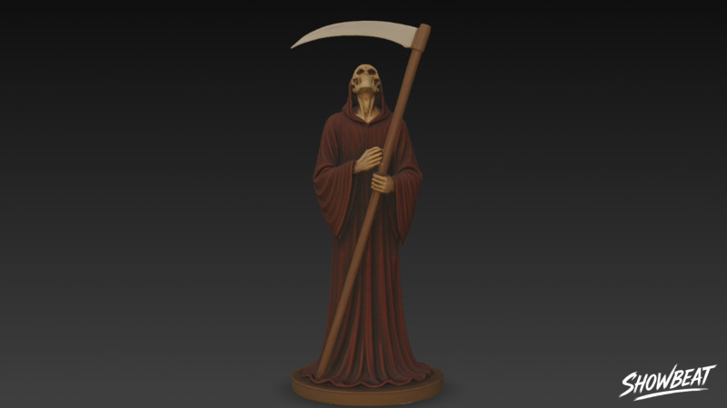 Grim Reaper Statue Heaven Gaze Pose 3D Model .c4d .max .obj .3ds .fbx .stl .blend