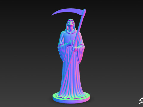 Grim Reaper Statue Heaven Gaze Pose 3D Model