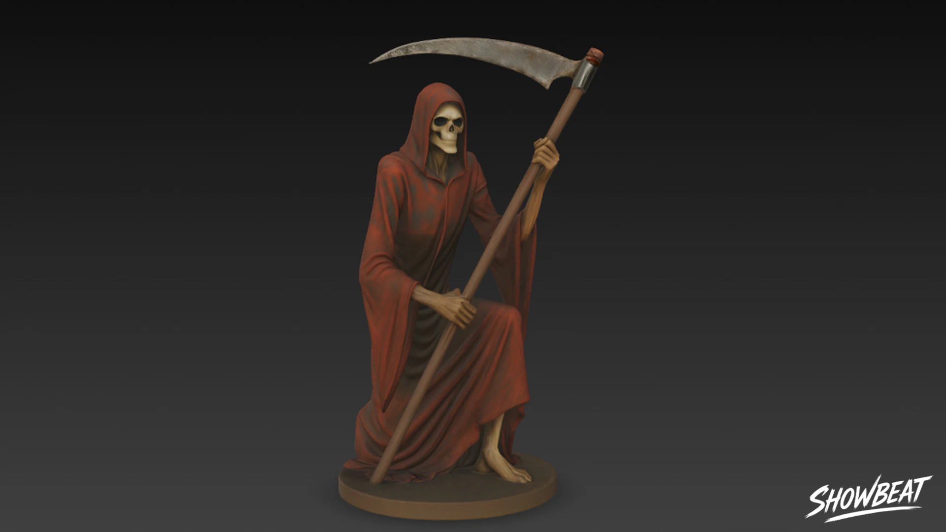 Grim Reaper Statue Kneeling Pose 3D Model .c4d .max .obj .3ds .fbx .stl .blend