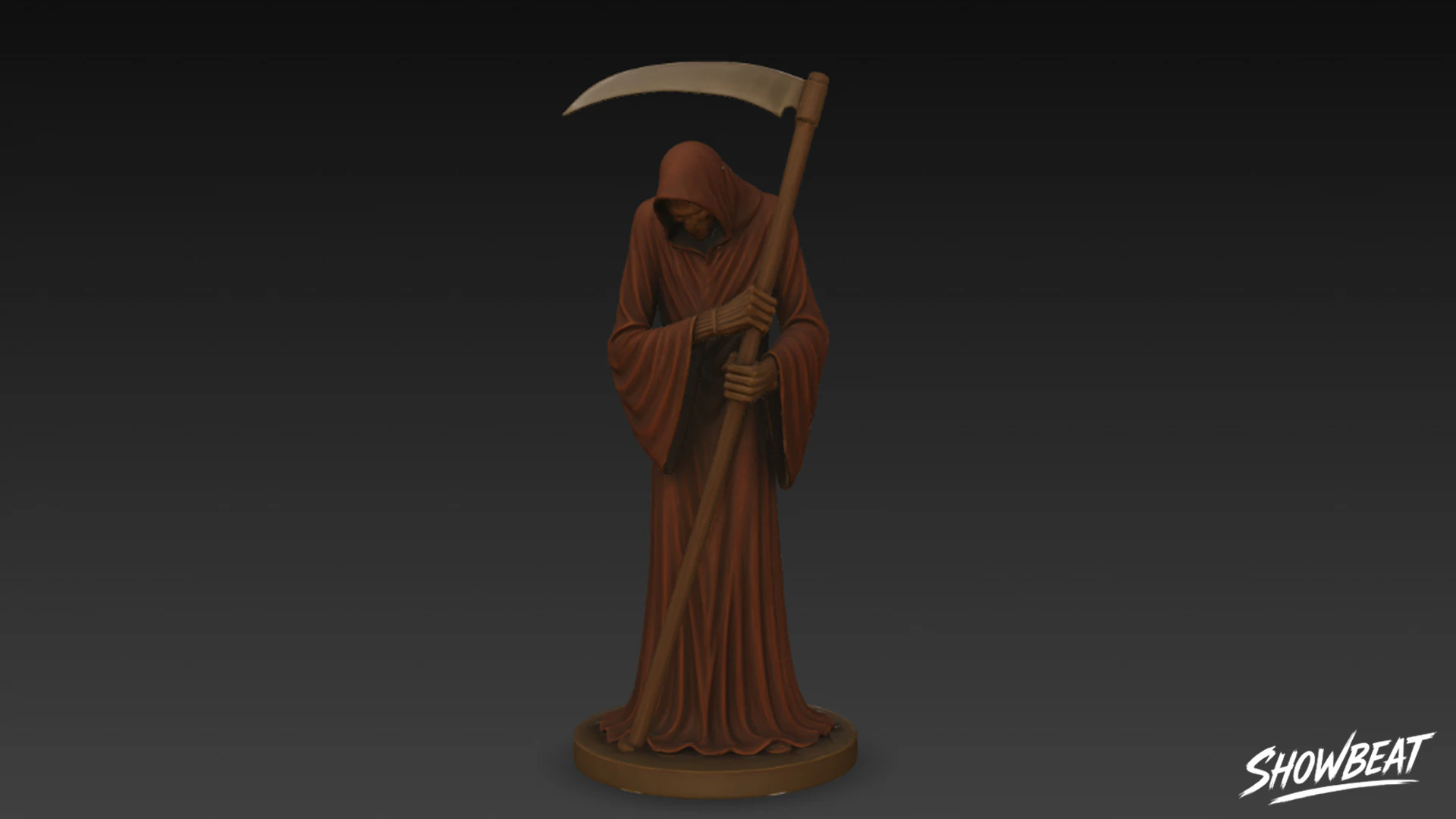 Grim Reaper Statue Mourning Pose 3D Model .c4d .max .obj .3ds .fbx .stl .blend
