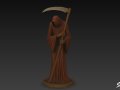 Grim Reaper Statue Mourning Pose 3D Model