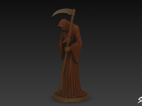 Pose de luto da estátua do Ceifador Modelo 3D