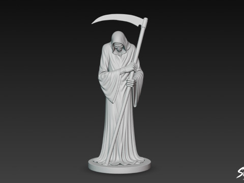 Pose de luto da estátua do Ceifador Modelo 3D