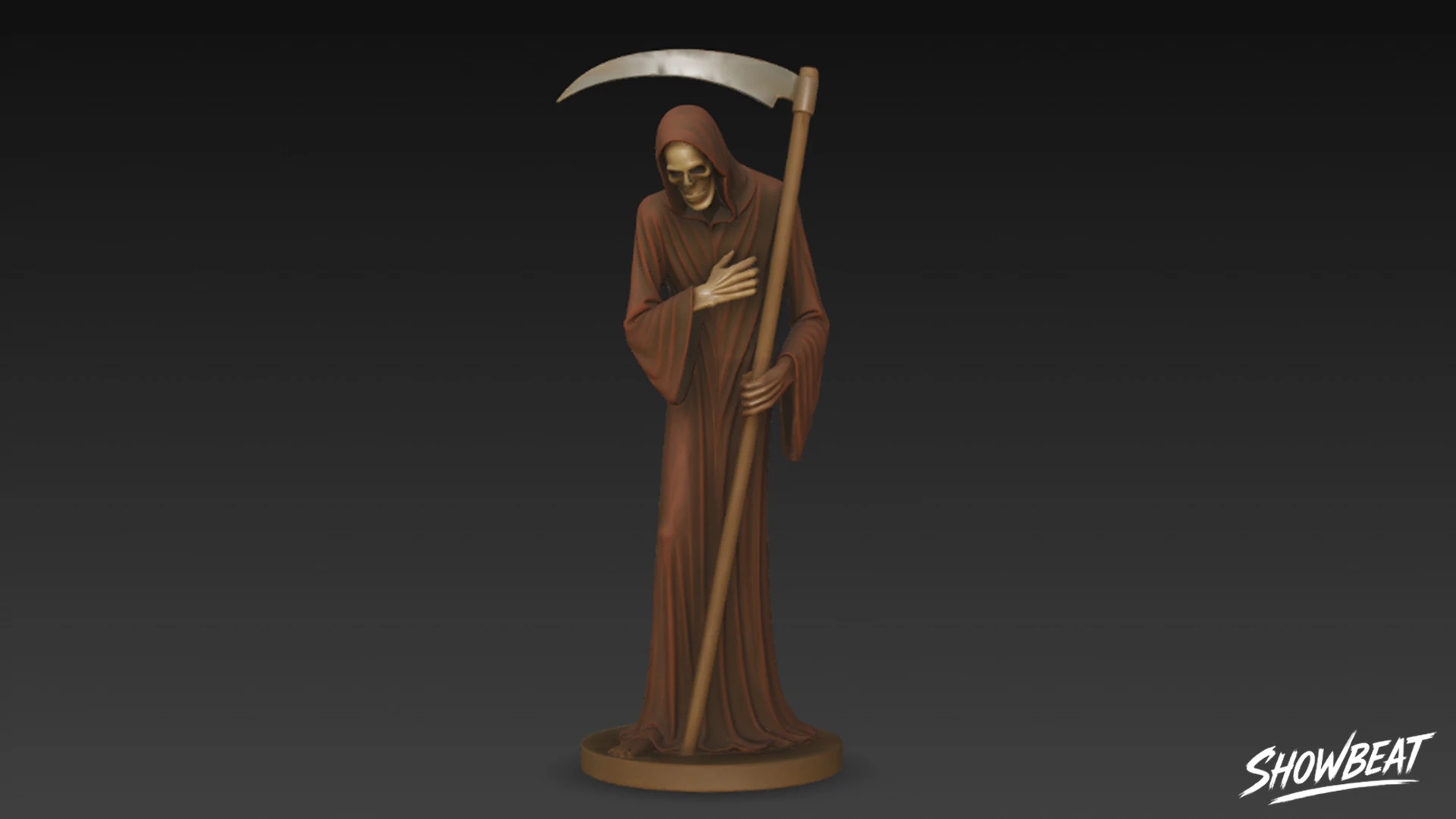 Grim Reaper Statue Respect Pose 3D Model .c4d .max .obj .3ds .fbx .stl .blend 