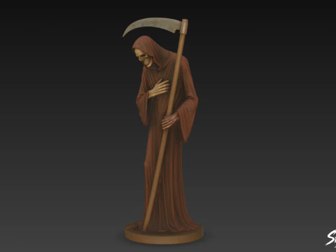 Grim Reaper Statue Respect Pose 3D Model