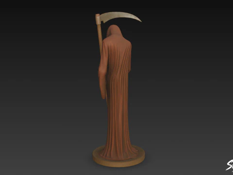 Grim Reaper Statue Respect Pose 3D Model