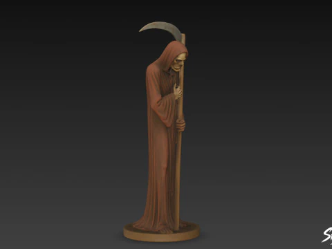 Grim Reaper Statue Respect Pose 3D Model
