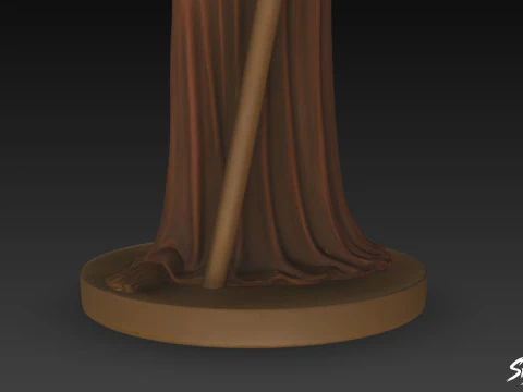 Grim Reaper Statue Respect Pose 3D Model