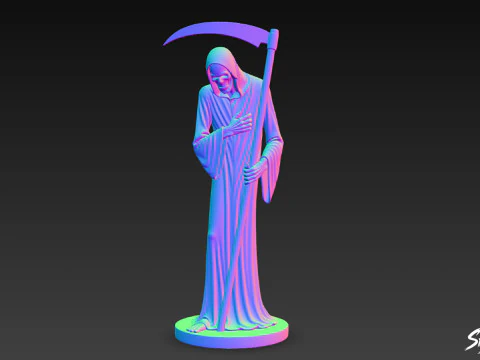Grim Reaper Statue Respect Pose 3D Model