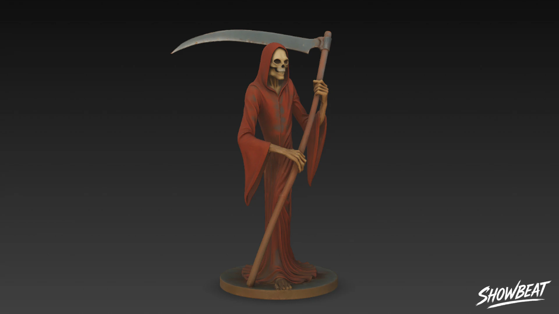 Grim Reaper Statue Standing Pose 3D Model .c4d .max .obj .3ds .fbx .stl .blend 