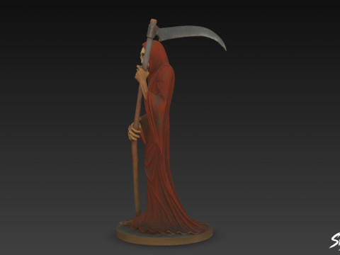 Posąg Ponurego Żniwiarza w pozycji stojącej Model 3D