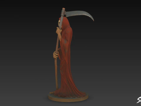 Grim Reaper Statue Standing Pose 3D Model