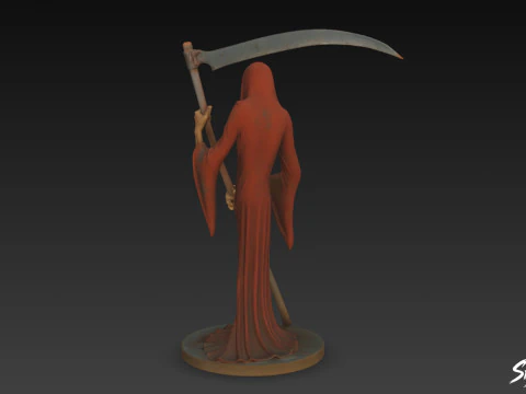 Grim Reaper Statue Standing Pose 3D Model