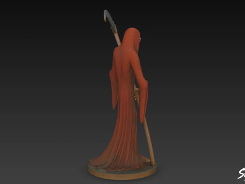 Grim Reaper Statue Standing Pose 3D Model