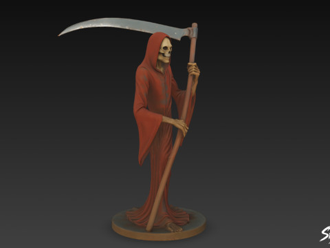 Posąg Ponurego Żniwiarza w pozycji stojącej Model 3D