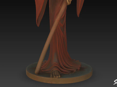 Grim Reaper Statue Standing Pose 3D Model