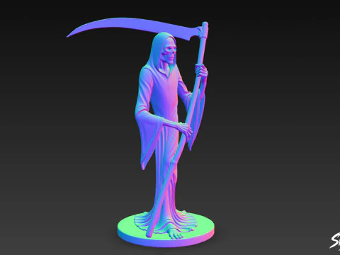 Grim Reaper Statue Standing Pose 3D Model