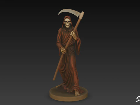 Grim Reaper Statue Walking Pose 3D Model