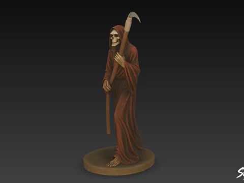 Grim Reaper Statue Walking Pose 3D Model
