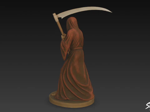 Grim Reaper Statue Walking Pose 3D Model