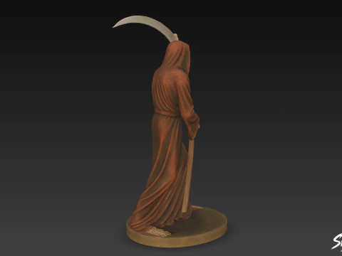 Grim Reaper Statue Walking Pose 3D Model