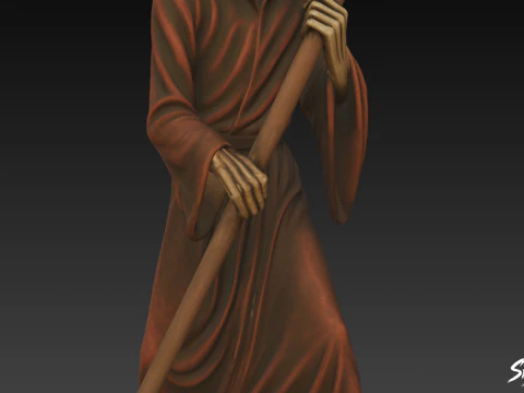 Grim Reaper Statue Walking Pose 3D Model