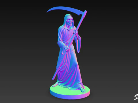 Grim Reaper Statue Walking Pose 3D Model